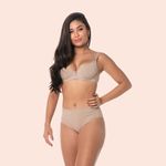 SUTIÃ CURVES SEM BOJO COM ARO MEIA TAÇA EM MICROFIBRA - CHOCOLATE