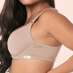 SUTIÃ CURVES SEM BOJO COM ARO MEIA TAÇA EM MICROFIBRA - CHOCOLATE