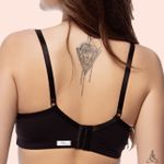 SUTIÃ REFORÇADO COM ALTA SUSTENTAÇÃO COM BOJO E ARO EM MICROFIBRA - PRETO