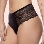 CALCINHA CÓS ALTO RENDA - PRETO