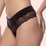 CALCINHA CINTURA MÉDIA - PRETO