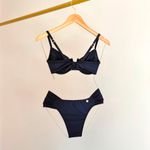 TOP MAYSA MEIA TAÇA RETRO BIQUINI - PRETO