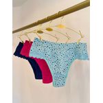 KIT CALCINHA MICROFIBRA TANGA - COM 03 PEÇAS - MARINHO/CORACAO/PINK