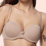 SUTIÃ TOMARA QUE CAIA COM BOJO E ARO EM MICROFIBRA - CHOCOLATE