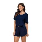 1901014 PIJAMA COM MANGA VISCOLYCRA - MARINHO