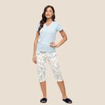 1901055 PIJAMA CAPRI ALGODAO PREMIUM C/ ELASTANO - AZUL CELESTE