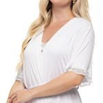1901115 ROBE COM RENDA MICROFIBRA PREMIUM - BRANCO