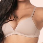 SUTIÃ SEM ARO COM BOJO MACIO TRIÂNGULO EM MICROFIBRA - CHOCOLATE