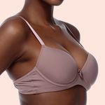 SUTIÃ MEIA TAÇA COM BOJO E ARO E COM BASE EMBUTIDA EM MICROFIBRA - SATIN