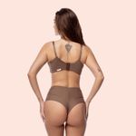 SUTIÃ REFORÇADO COM ALTA SUSTENTAÇÃO COM BOJO E ARO EM MICROFIBRA - CASTANHO