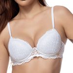 SUTIÃ PUSH-UP COM BOJO E ARO INTEIRIÇO EM RENDA - BRANCO