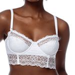 SUTIÃ CORPETE SEM BOJO E COM ARO EM RENDA - BRANCO