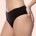 KIT CALCINHA ALGODÃO CINTURA ALTA - COM 03 PEÇAS - MARFIM/CHOCOLATE/PRETO