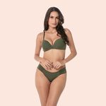 SUTIÃ MEIA TAÇA COM BOJO E ARO E COM BASE EMBUTIDA EM MICROFIBRA - VERDE MAJOR