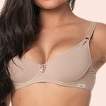 SUTIÃ CURVES SEM BOJO COM ARO MEIA TAÇA EM MICROFIBRA - CHOCOLATE