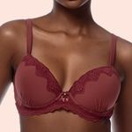 SUTIÃ MEIA TAÇA COM BOJO E ARO EM MICROFIBRA E RENDA - SENSUALE