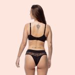 SUTIÃ SEM BOJO COM ARO EM RENDA E MICROFIBRA - PRETO