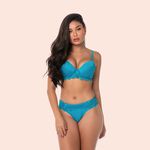 CALCINHA CINTURA MEDIA - TURQUESA