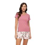 1901038 PIJAMA COM MANGA EM TECIDO VISCOLYCRA DELICATE - ROSA