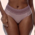 KIT CALCINHA ALGODÃO FIO DUPLO CÓS EM RENDA - COM 03 PEÇAS - CHOCOLATE/MESCLA/SATIN