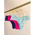 KIT CALCINHA MICROFIBRA FIO DUPLO - COM 03 PEÇAS - MARINHO/CORACAO/PINK