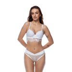 SUTIÃ CORPETE COM BOJO E ARO EM RENDA CHANTILLY - BRANCO
