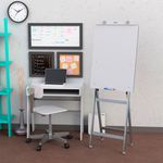 Flip Chart Quadro Branco Soft 60x90cm De Madeira - Cinza