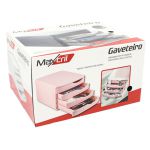 Gaveteiro Organizador de Escritório 4 Gavetas Home Office - Branco