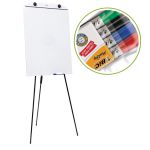 Flip Chart Quadro Branco 60x90cm Tripé Retrátil com 4 Marcadores