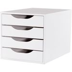 Gaveteiro De Mesa Easy Box 4 Gavetas Madeira - Branco