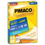 Etiqueta Inkjet Laser A4 A4367 100 Folhas 288.5 x 200mm Pimaco