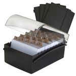 Fichário de Mesa 6x9 com Tampa Mais Kit de Divisórias - Preto