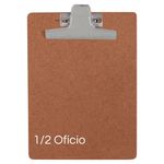 Prancheta 1/2 Ofício 17x23 de Madeira Duratex 3mm com Pegador de Metal