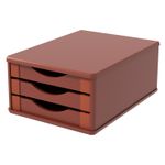 Gaveteiro de Mesa 3 Gavetas Madeira Mdf - Tabaco