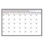 Quadro Planner 60x40 cm Mensal Gray Moldura Madeira Preto