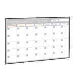 Quadro Planner 60x40 cm Mensal Gray Moldura Madeira Preto