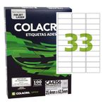 Etiqueta Inkje Laser A4 Branca 25,4 X 63,5mm 100 Fls Ca4356 