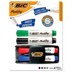 Caneta Pincel Para Quadro Branco Bic Marking Fashion 04 Cores com Apagador