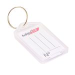 Kit 80 Chaveiro de Plástico Branco com Abertura e Etiqueta Pautada para Identificação