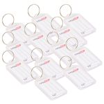 Kit 12 Chaveiro de Plástico Branco com Abertura e Etiqueta Pautada para Identificação