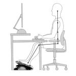  Apoio Para Pés Ergonômico Ajustável Preto Antiderrapante