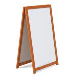 Cavalete de Calçada Standard Branco 100x60 cm Moldura Pinus Mogno