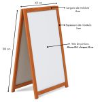 Cavalete de Calçada Standard Branco 100x60 cm Moldura Pinus Mogno