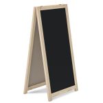Cavalete de Calçada Standard Preto 100x60 cm Moldura Pinus Natural