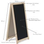 Cavalete de Calçada Standard Preto 100x60 cm Moldura Pinus Natural