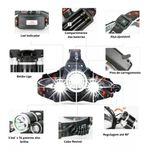 Lanterna Cabeça T6 - 3LED Profissional 