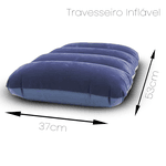 Travesseiro Inflável Portátil 53x37cm Ômega