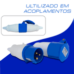 Acoplamento 2P+T 16A 6H Azul OMG-3056