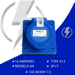 Tomada Embutir 3P+T 16A 9H Azul OMG-4049