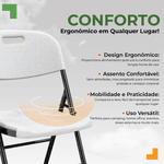 Cadeira Dobrável de Metal com Assento e Encosto de Plástico Reforçado